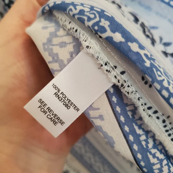 Versona Blue Floral Sheer Open Front Duster Coverup - Picture 5 of 7